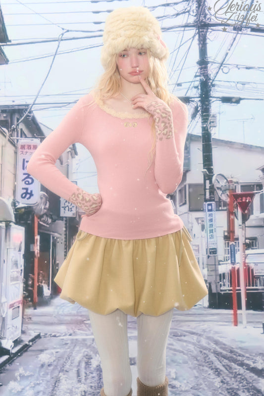 レオパードプリントニットセーター