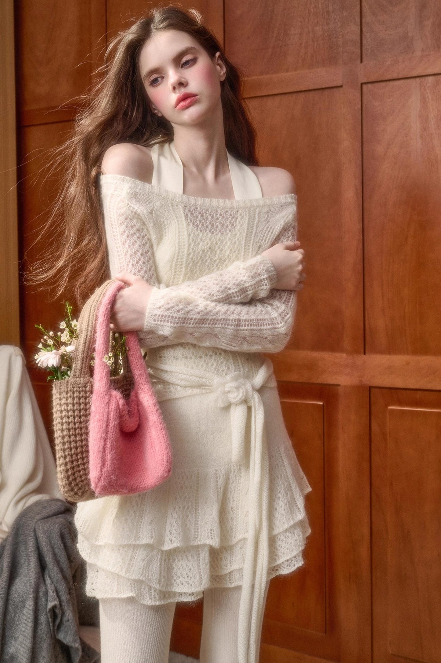 モヘアスイートトップス+スカート