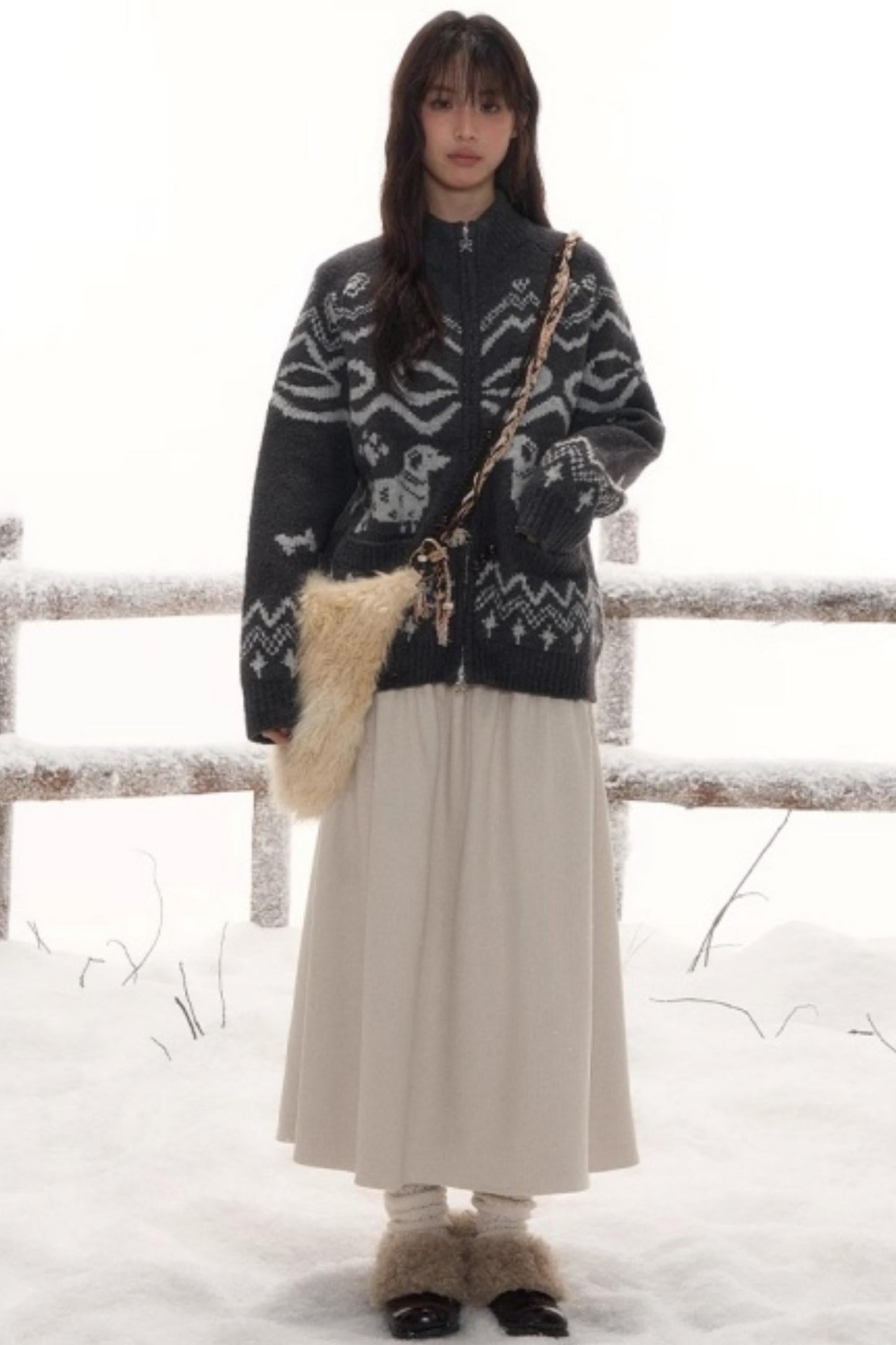 パピージップカーディガン+ハットスカーフ