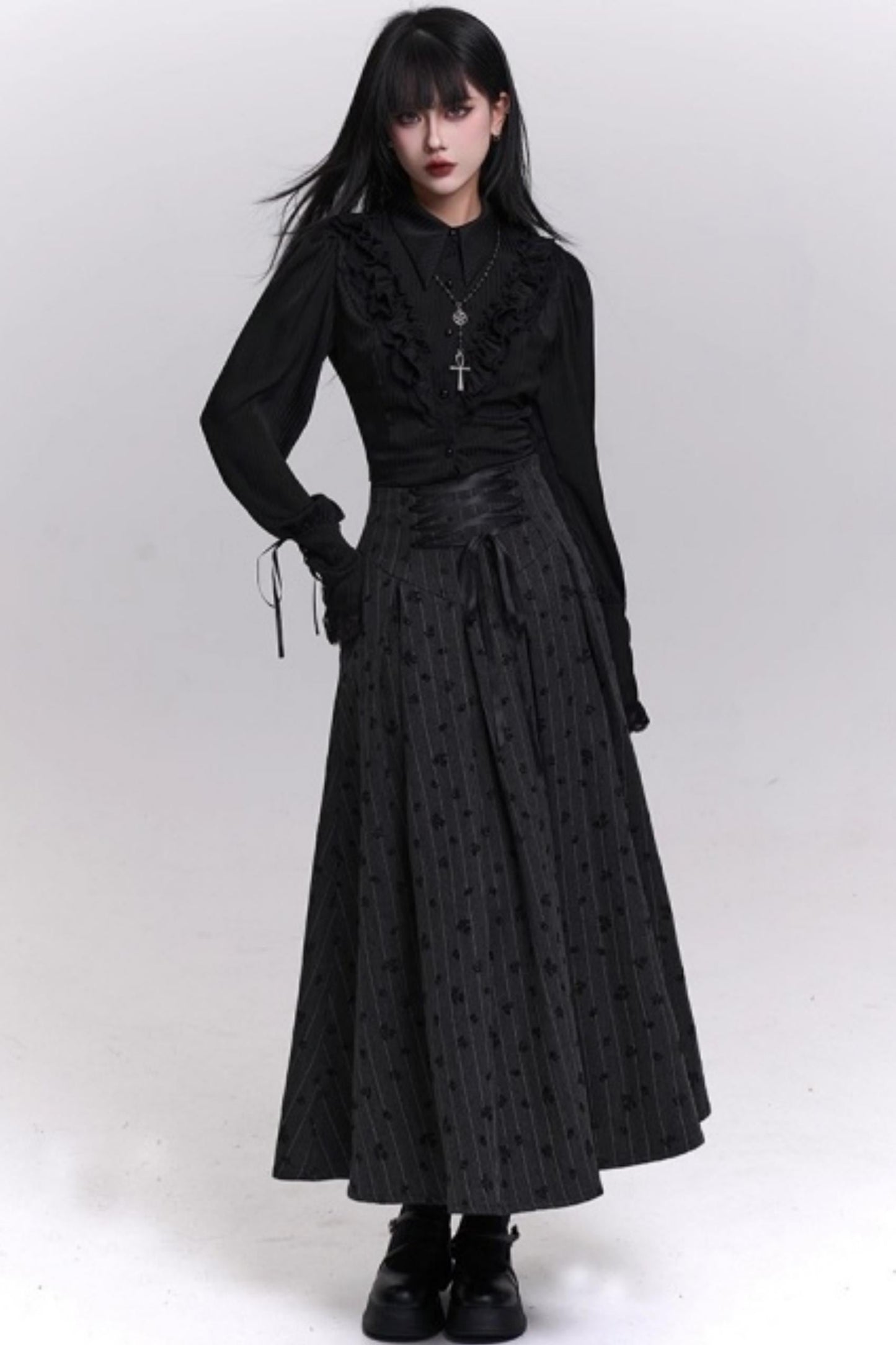 クラシックストライプパターンエーラインスカート