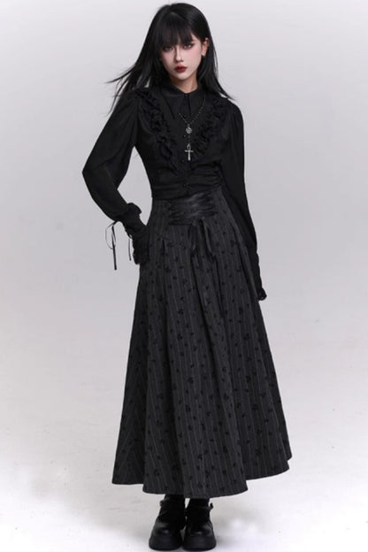 クラシックストライプパターンエーラインスカート