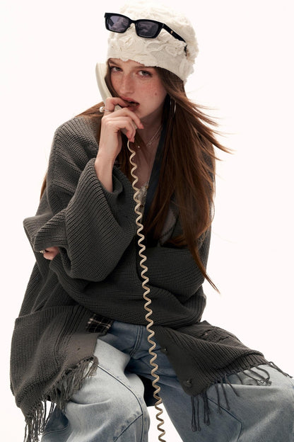 Patchwork Tassel Knit