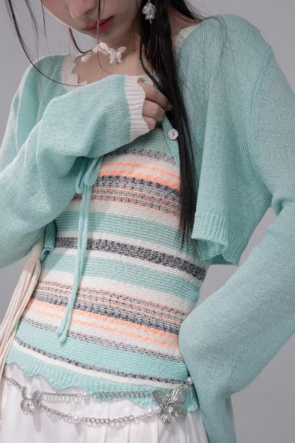 ココナッツブリーズカーディガン+チューブトップ