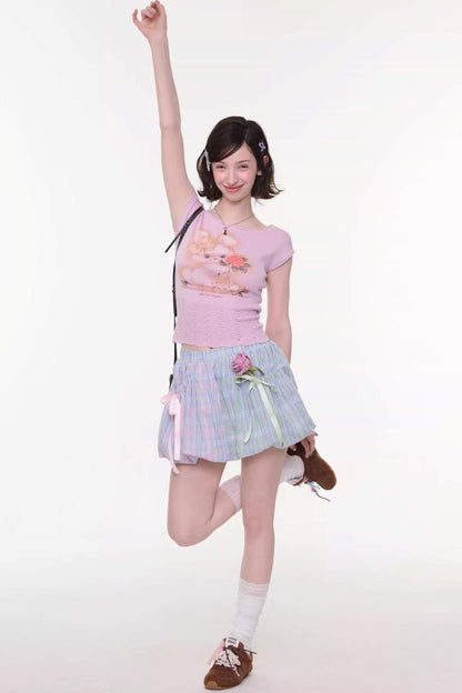 Sweet Rabbit Print Top