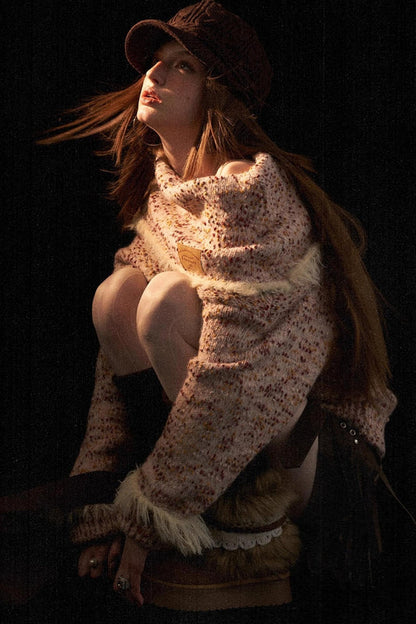 ミックスヤーンハイネックトップス