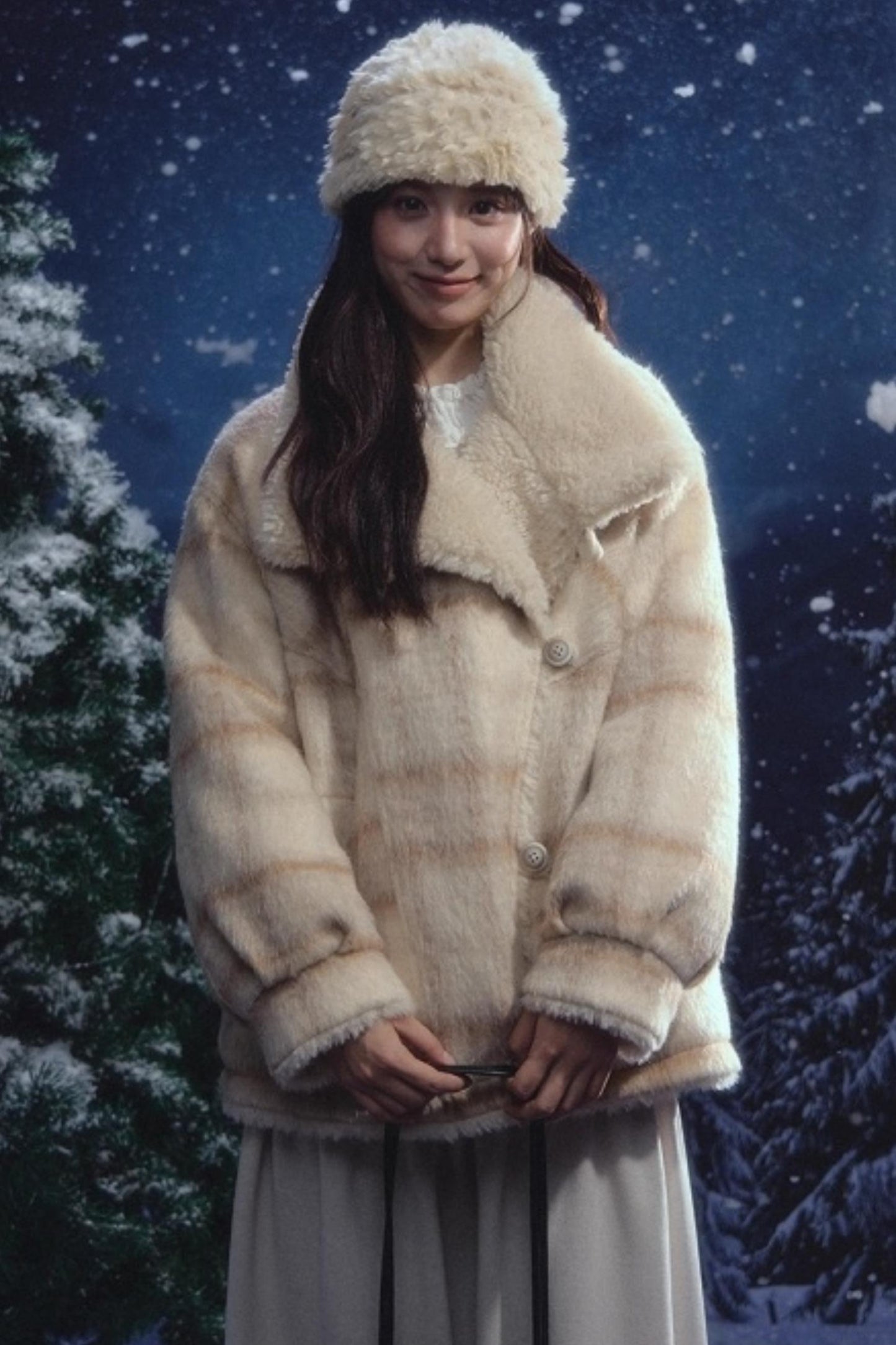 リバーシブルチェックルーズコート