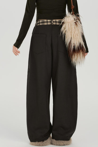 レトロマルーンワイドレッグパンツ