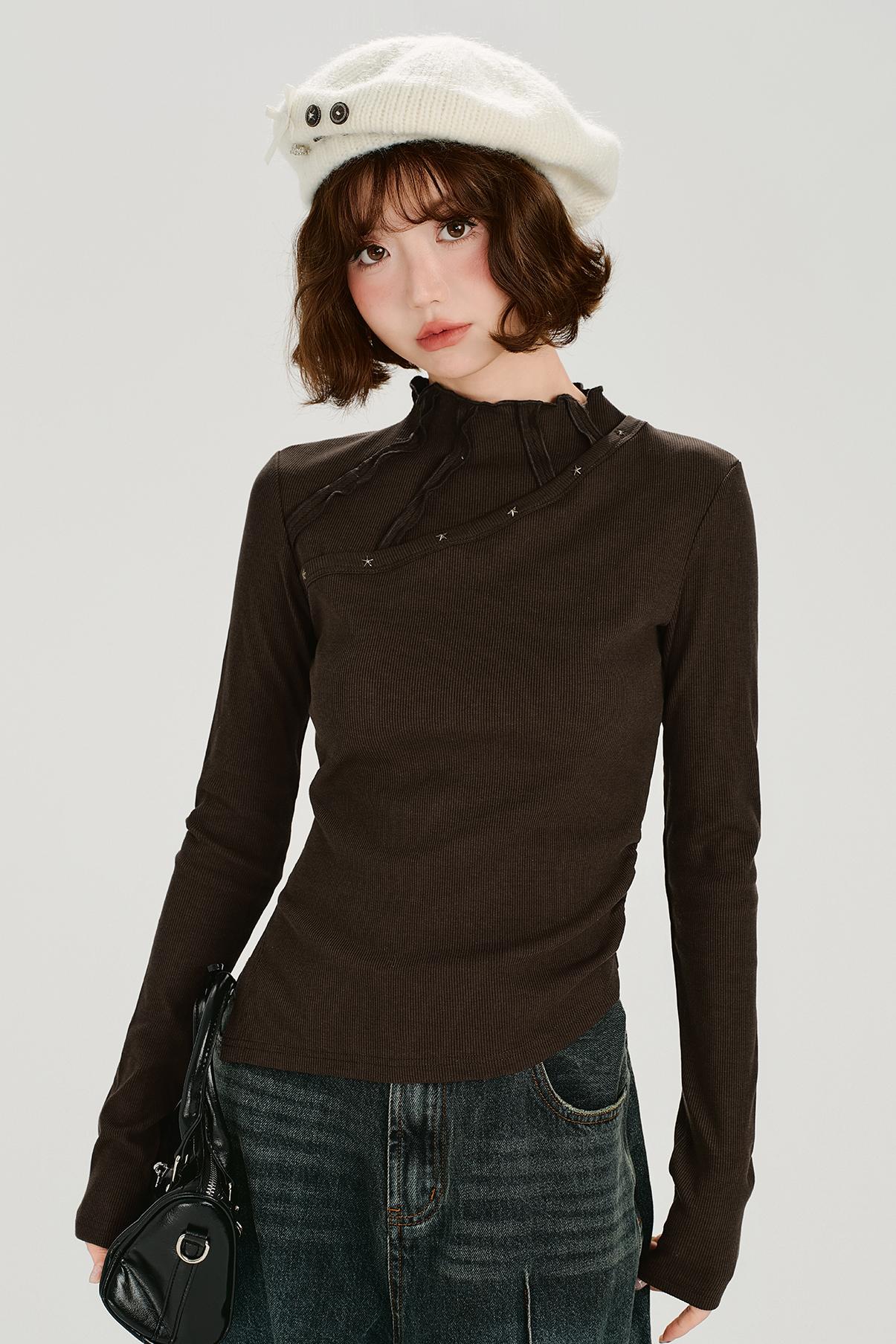 レトロラッフルドエッジトップス