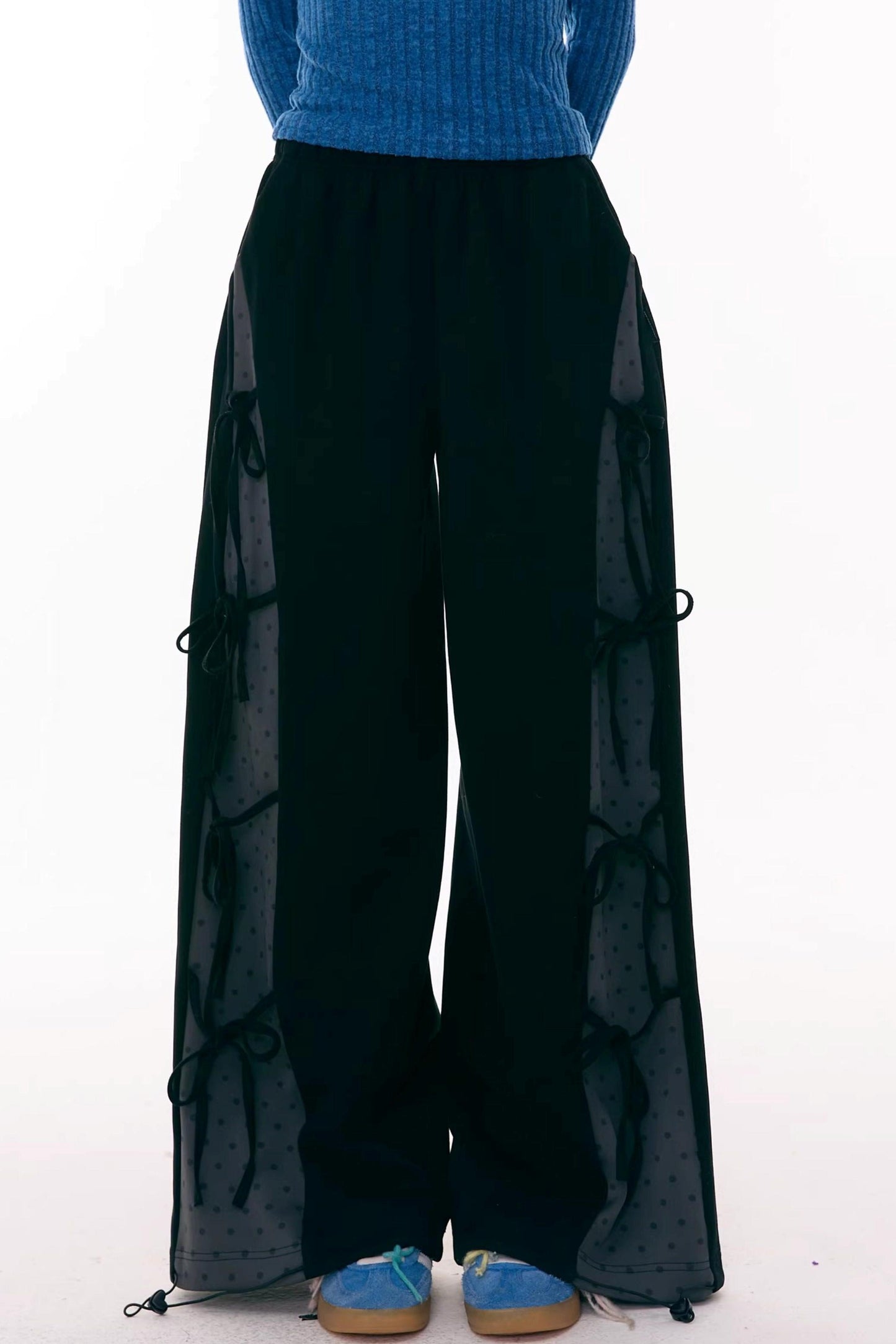 サイドリボンワイドパンツ