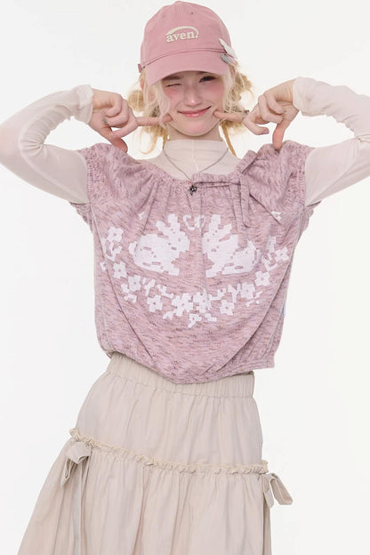 Rabbit Shadow Knitted Top