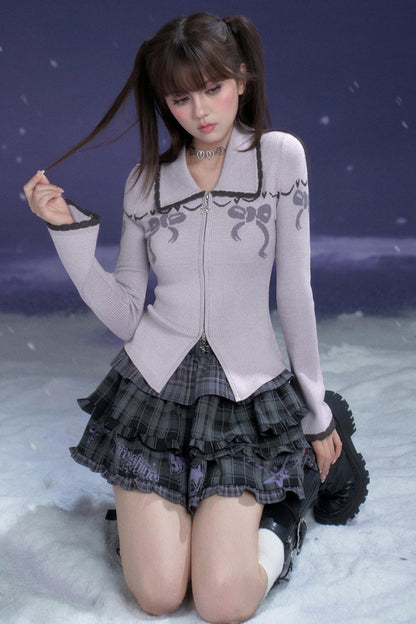 Sweet Ribbon Slim Cardigan