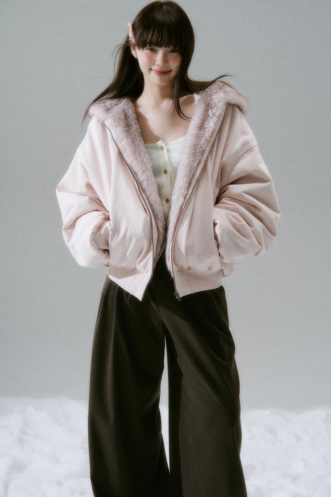 Sweet Mode Fur Hooded Jacket