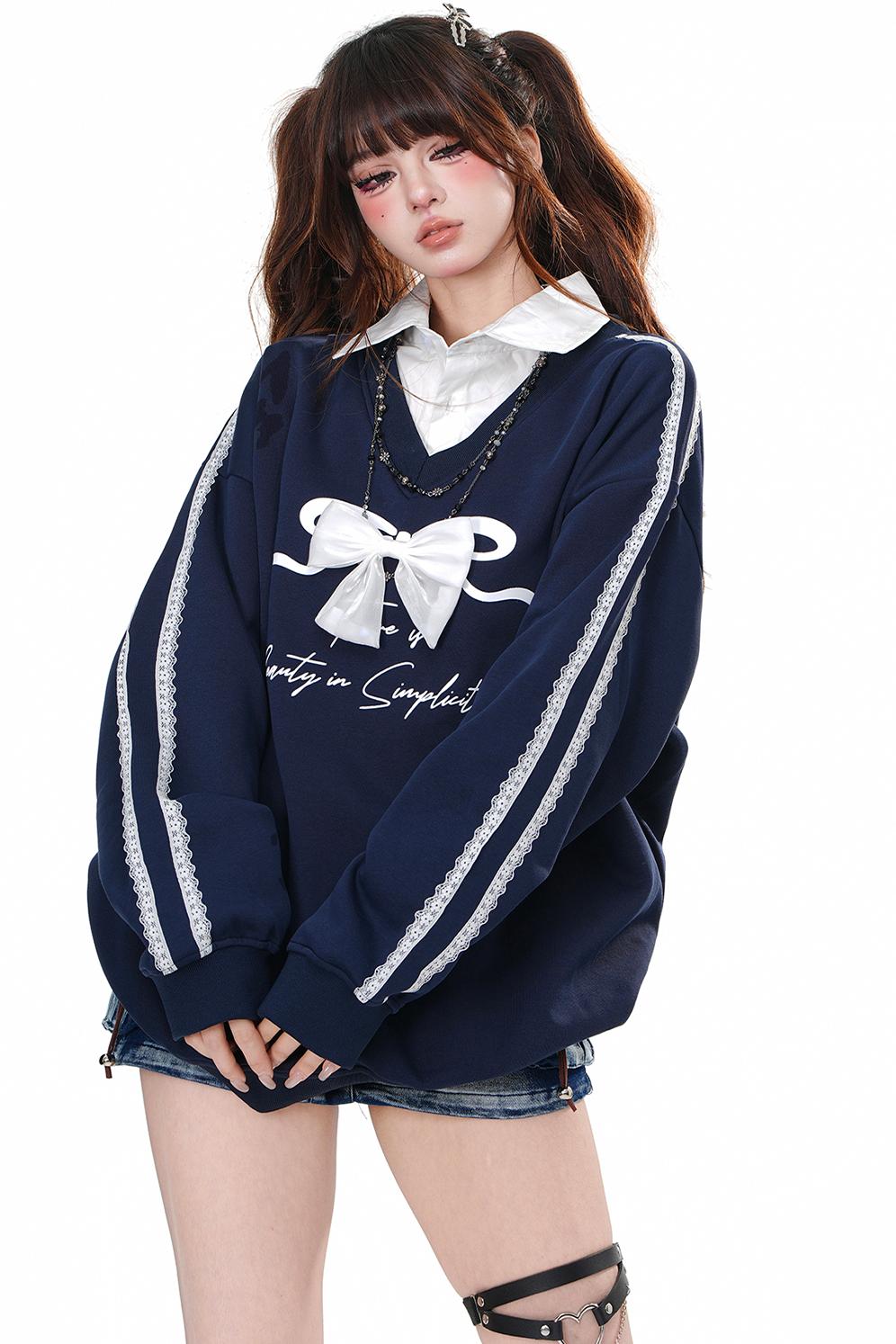 Six Style V-Neck Sweatshirt