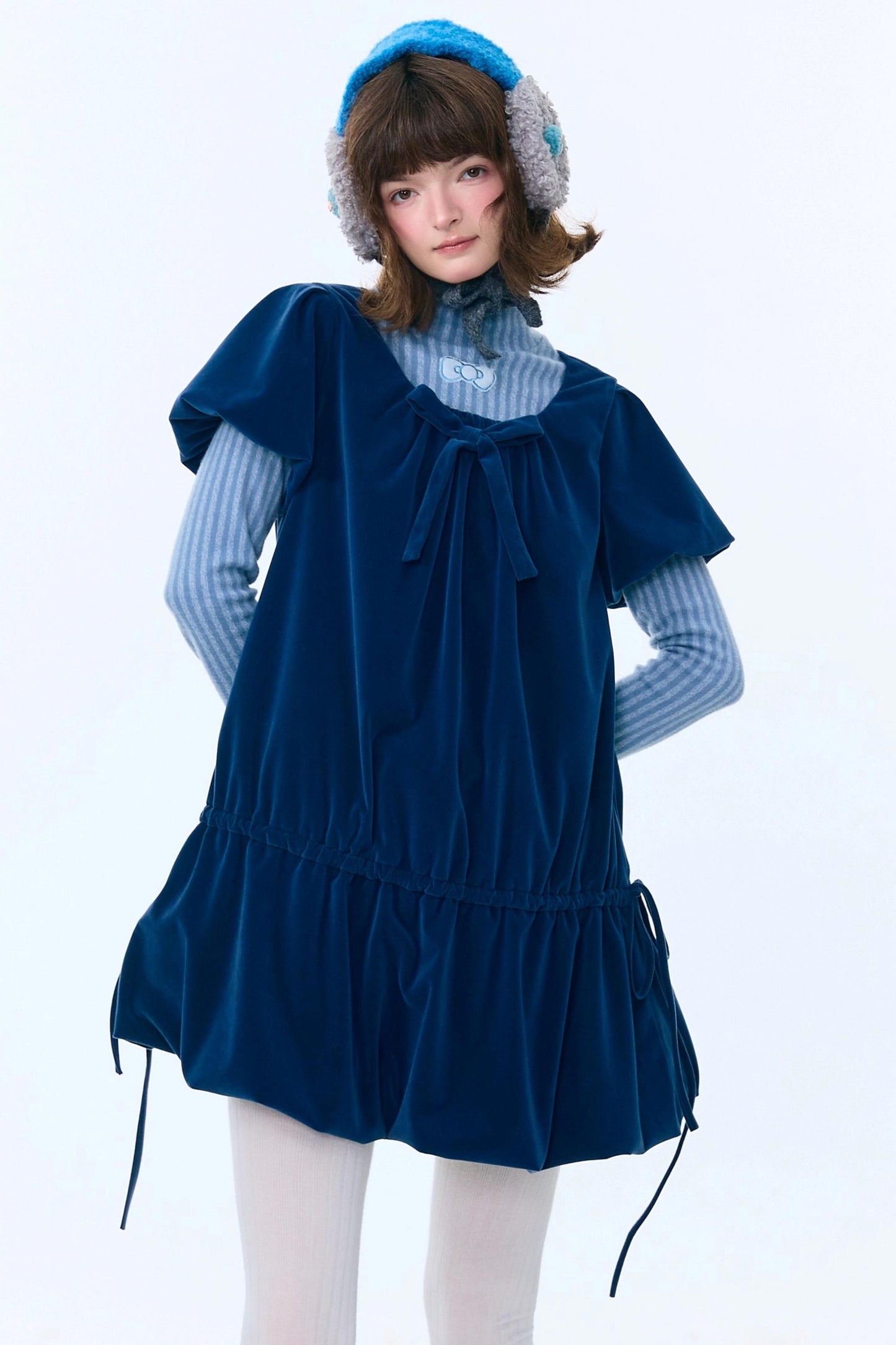 Deep Blue Velvet Dress