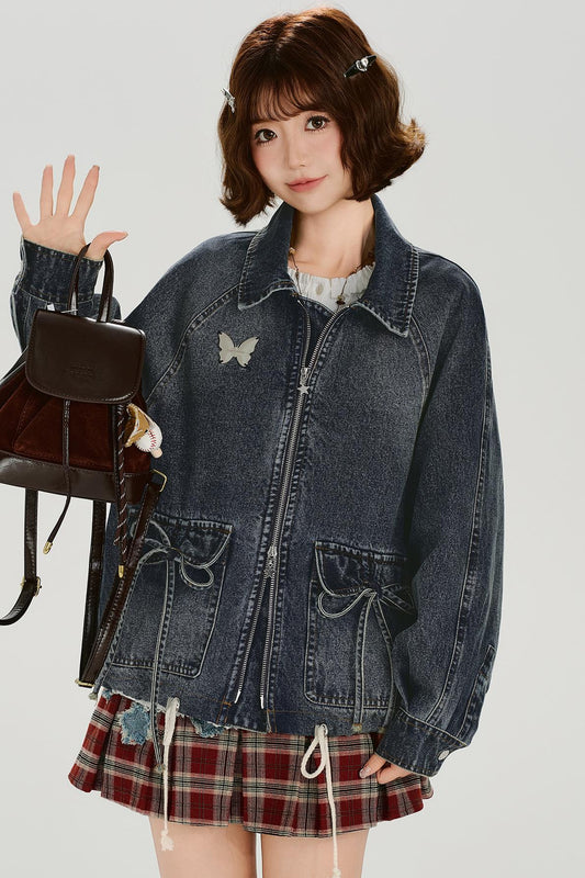 レトロウォッシュドデニムジャケット