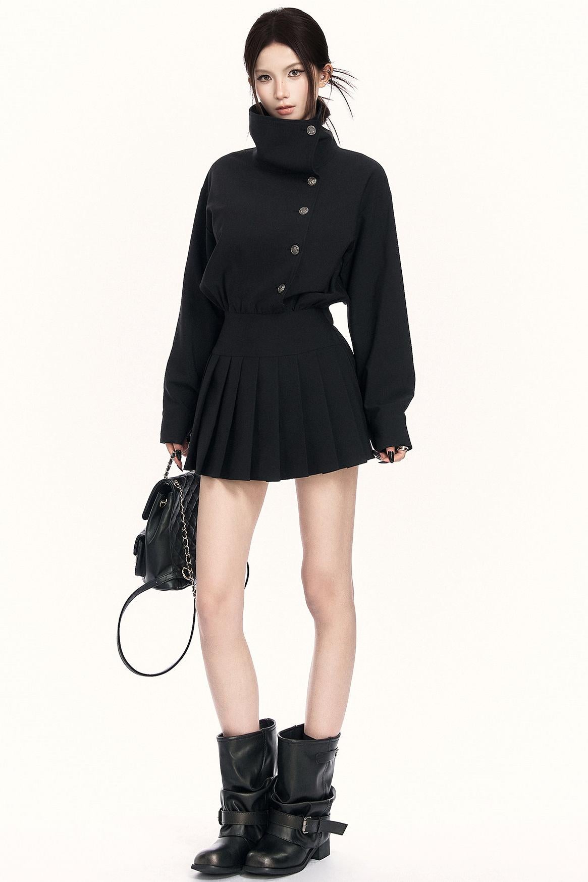 レトロプリーテッドコミュータードレス