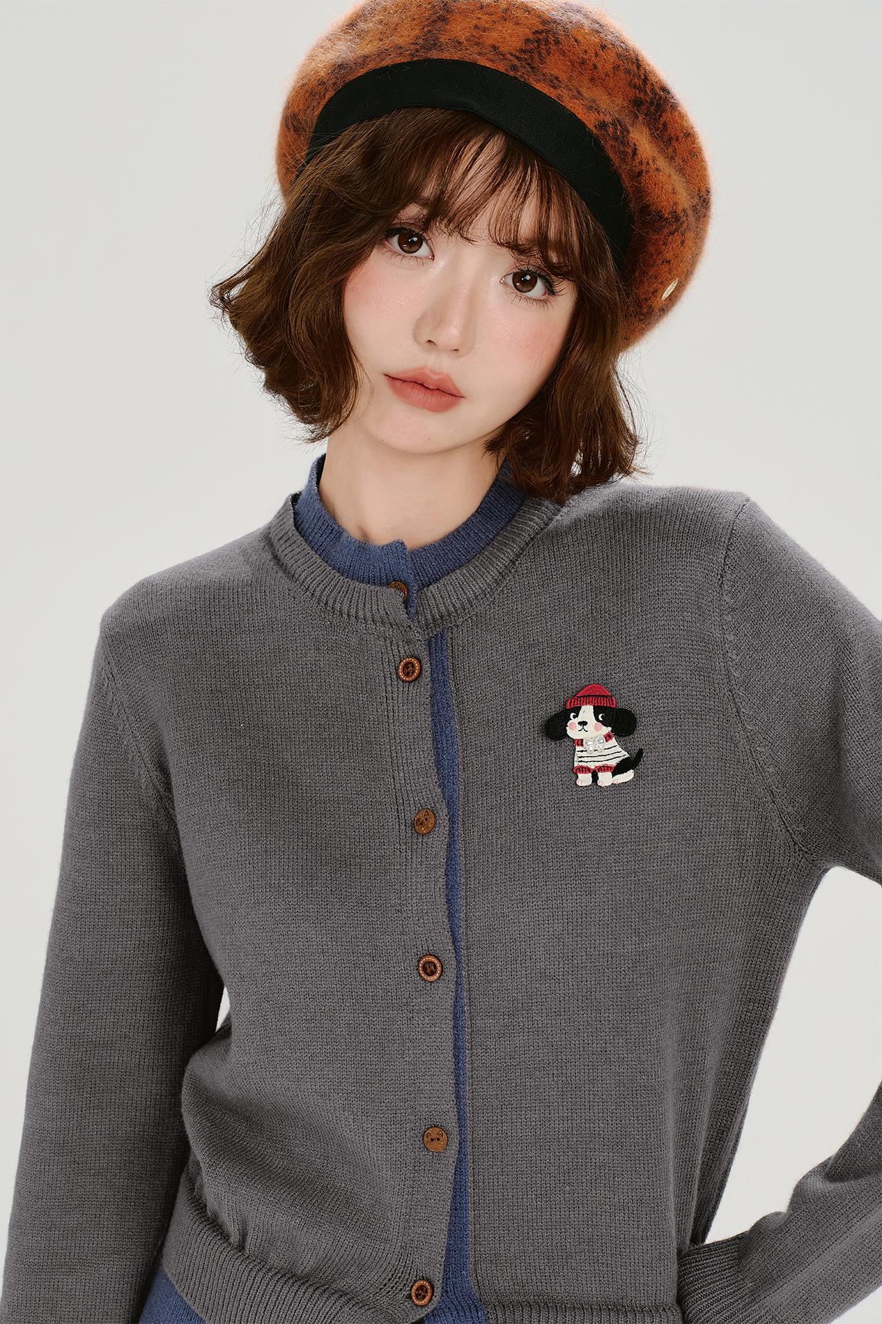 レトロスプライシングニットカーディガン