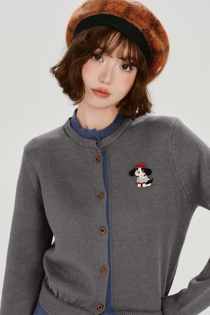 レトロスプライシングニットカーディガン