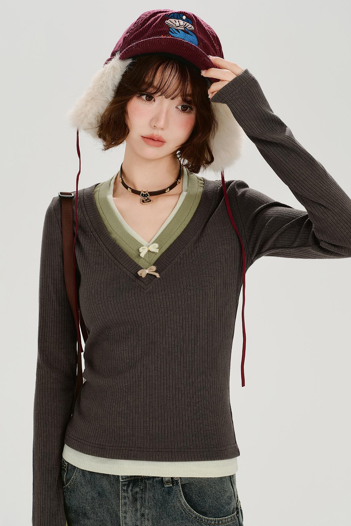 レトロロングスリーブドトップス