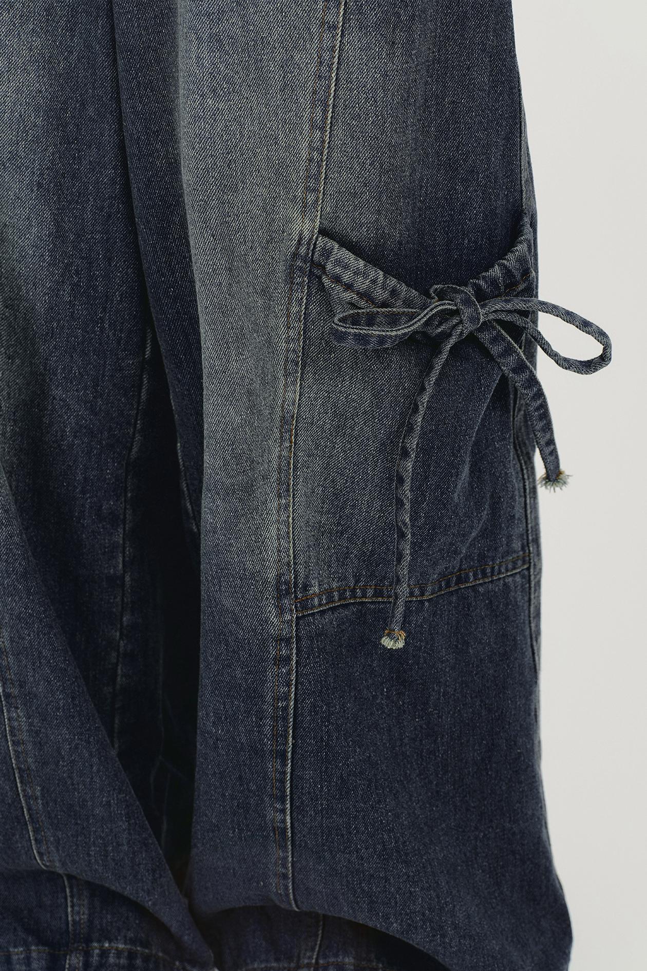 レトロディストレストデニムパンツ