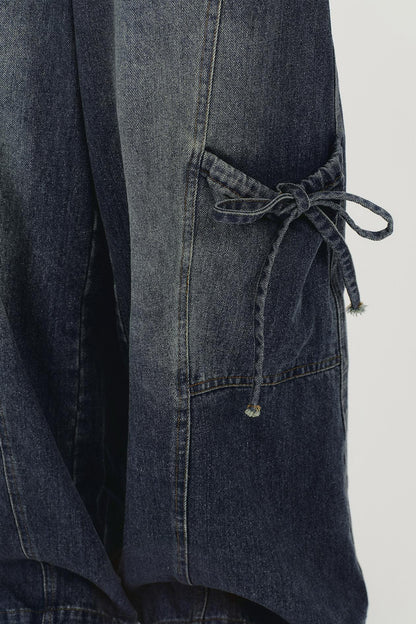 レトロディストレストデニムパンツ