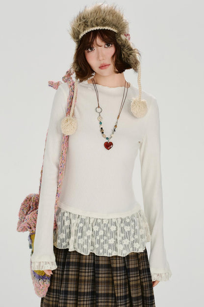 レトロレースレイヤートップ