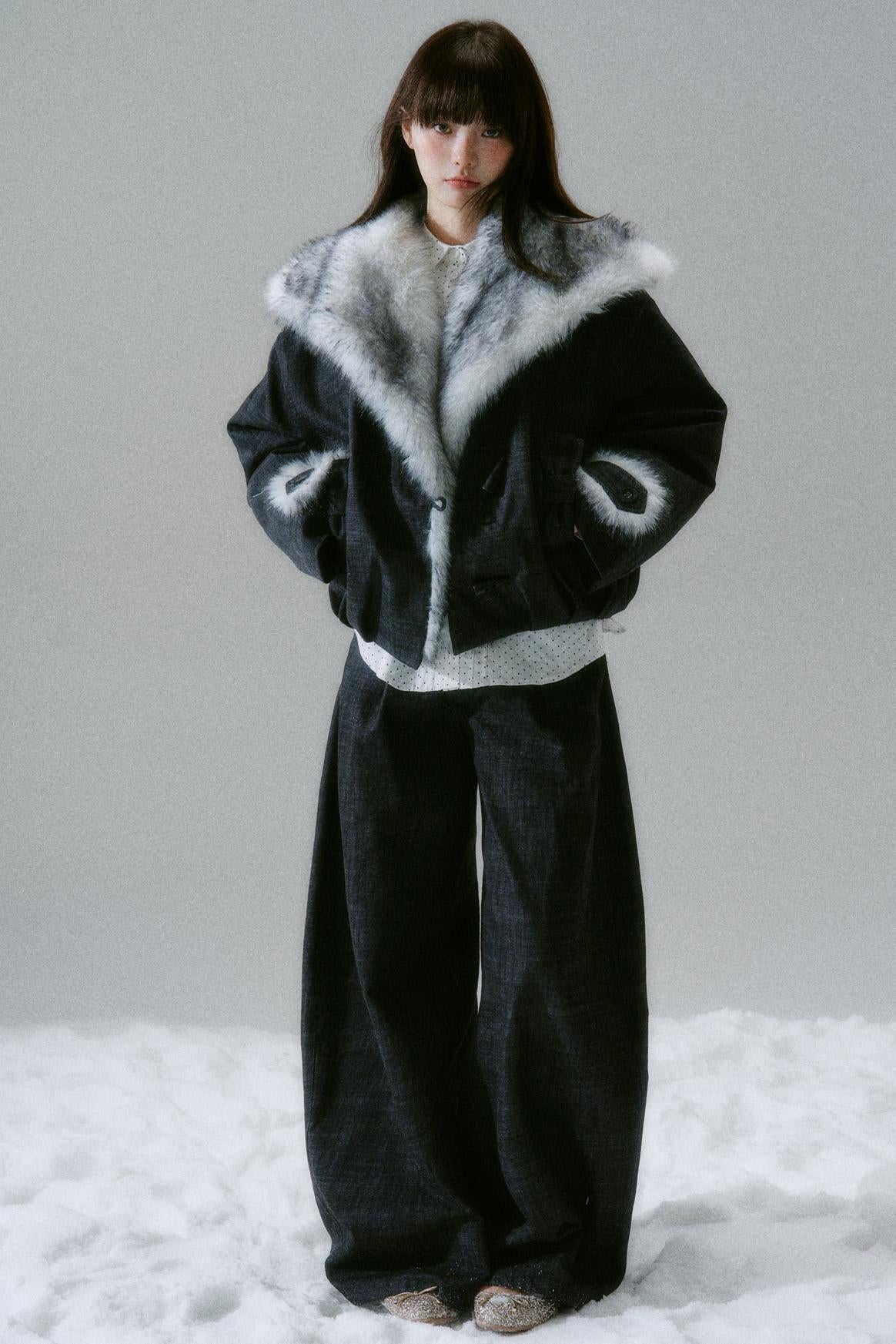 Big Fur Collar Mode Jacket