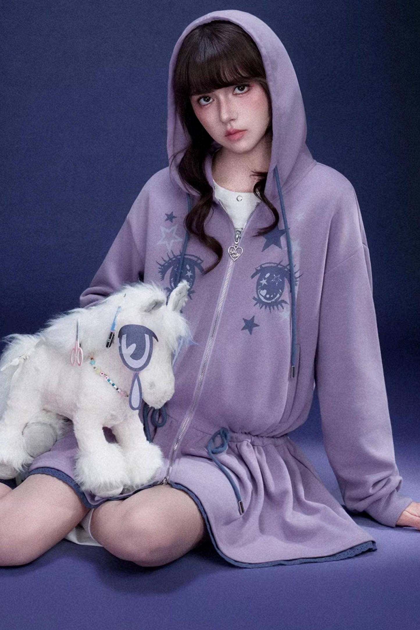 Comic Eye Hooded Dress