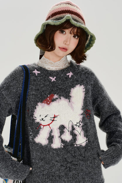 レトロキャットファーセーター