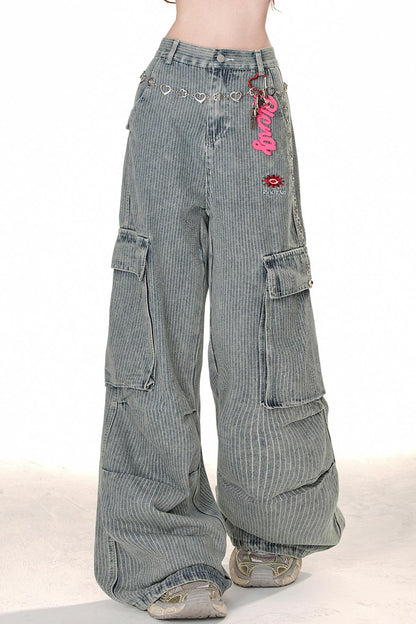 Modern wide denim pants