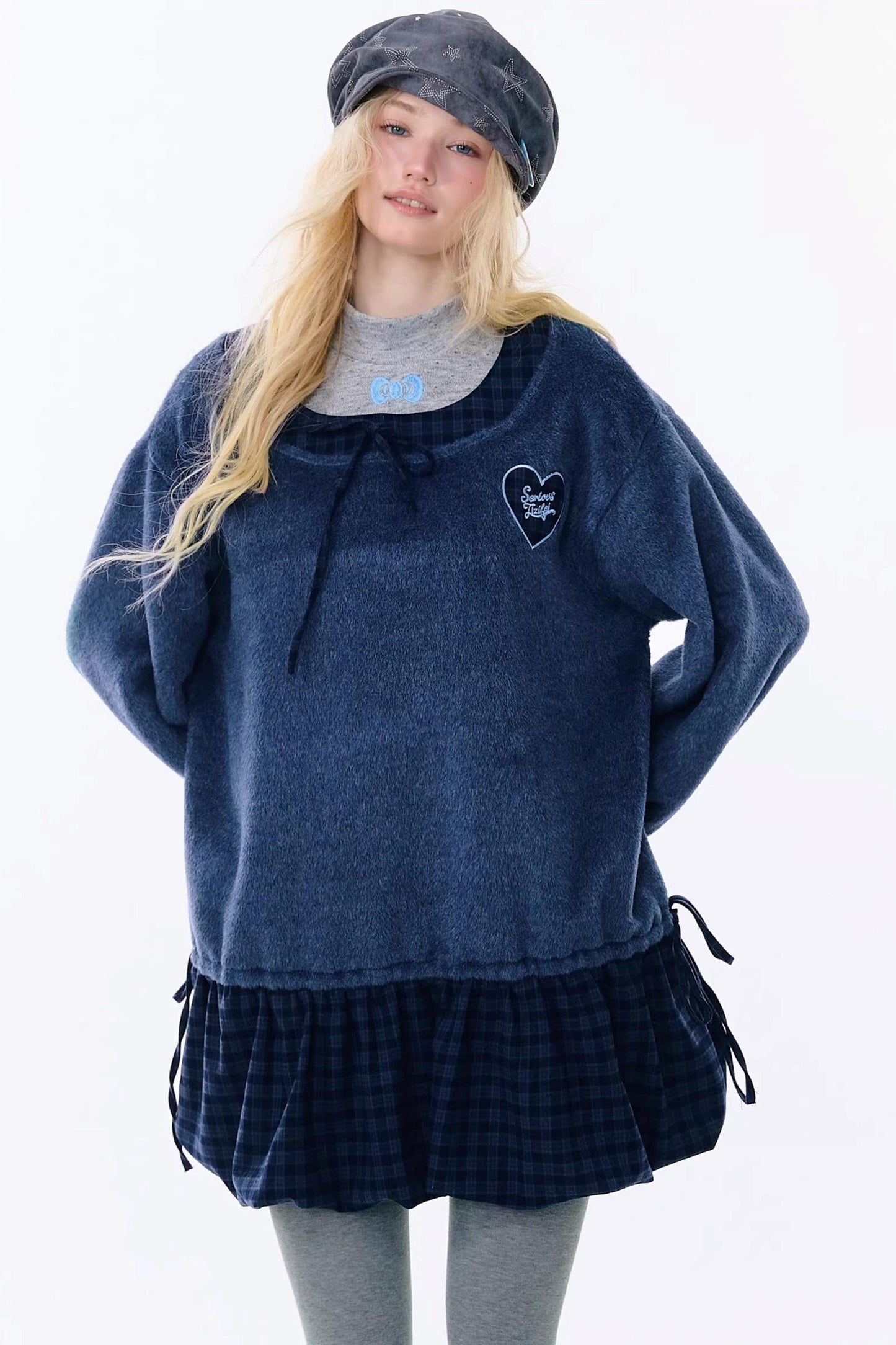 Check Loose Wide Dress