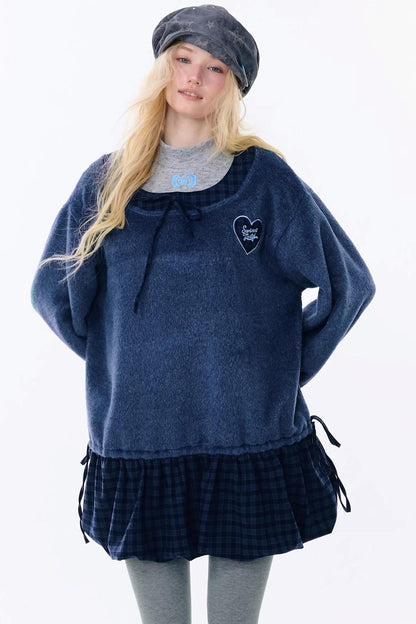 Check Loose Wide Dress