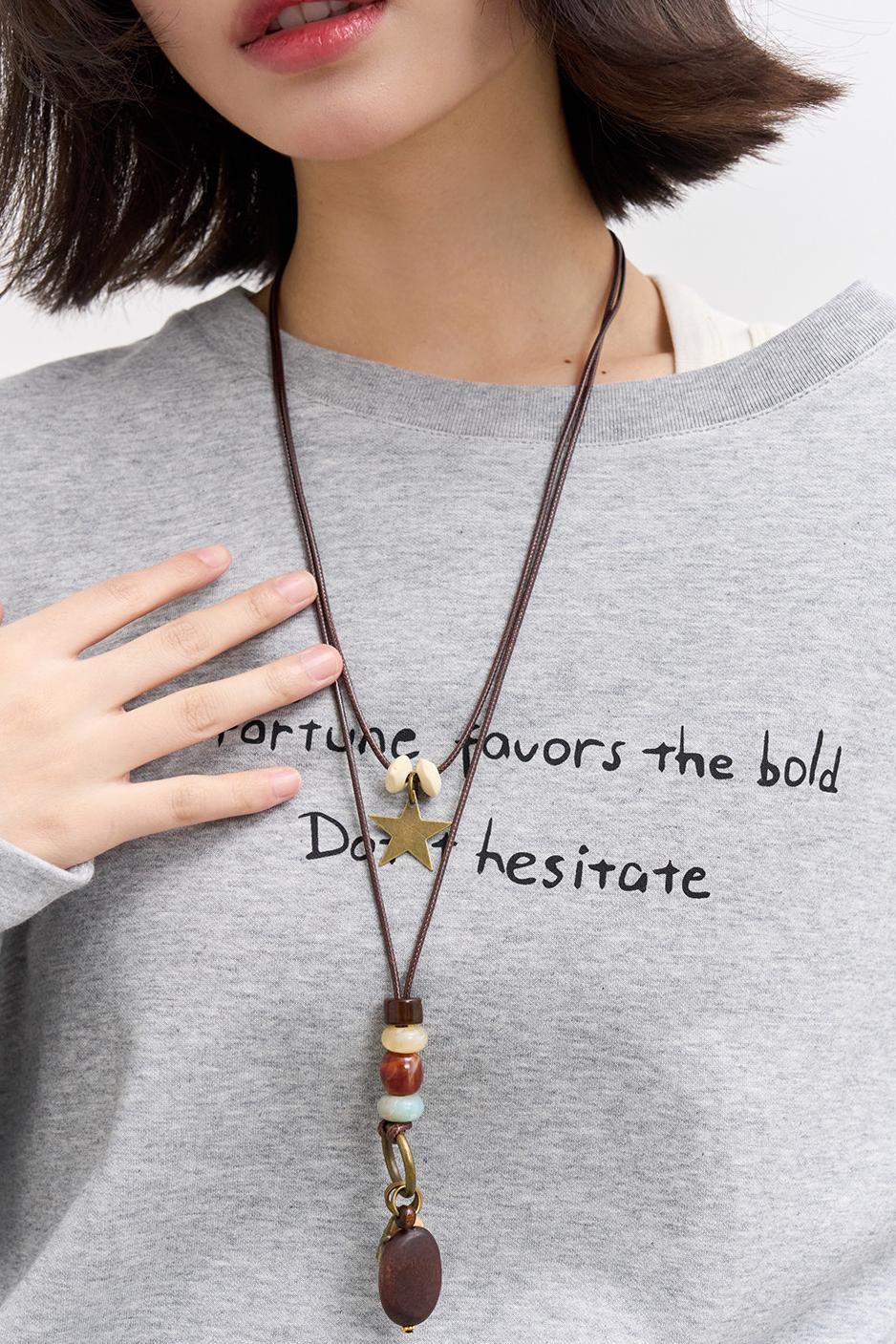 モードカジュアルロングネックレス