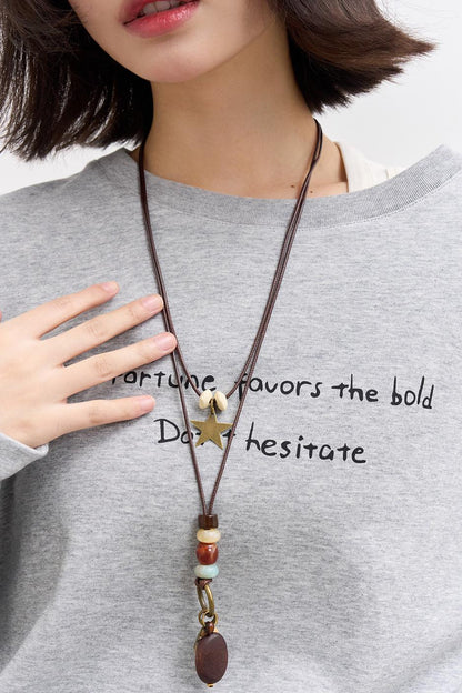 モードカジュアルロングネックレス