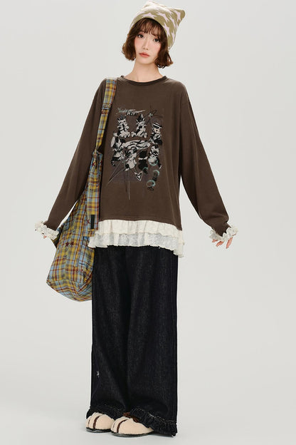 レトロラッフルドパッチワークトップ