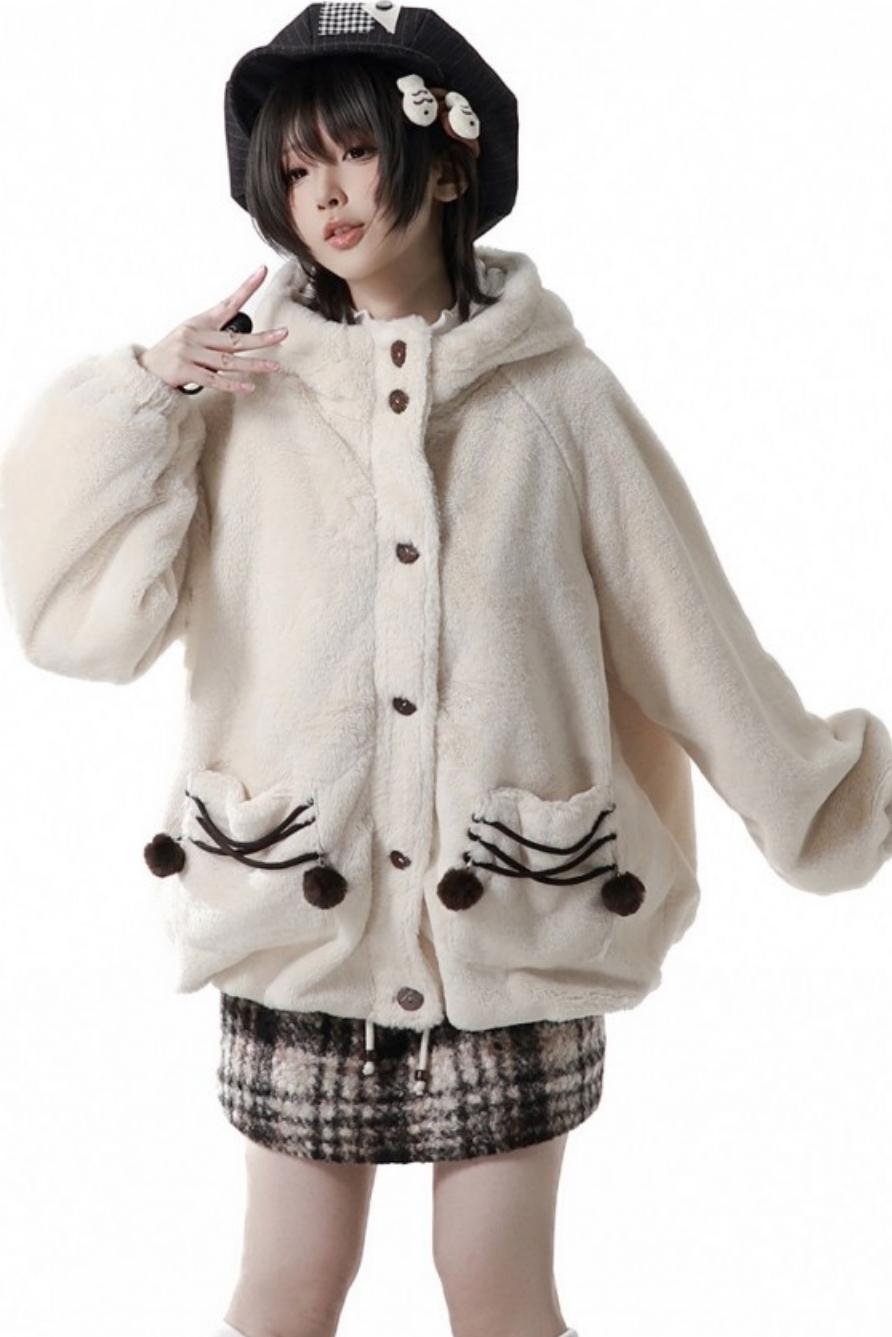 Plaid Skirt + Coat + Top + Leg Warmers