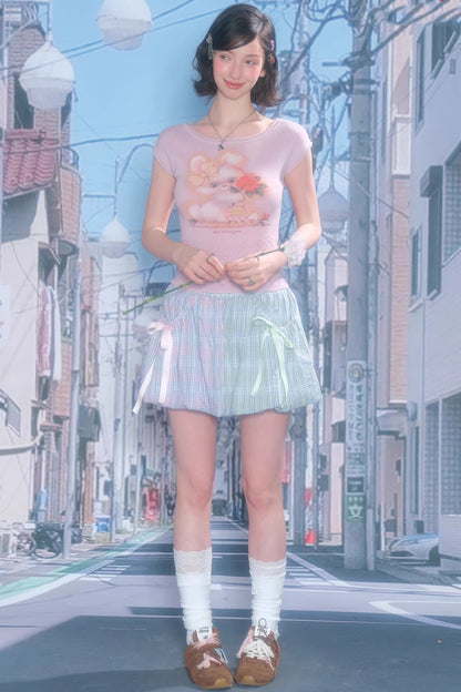 Sweet Rabbit Print Top