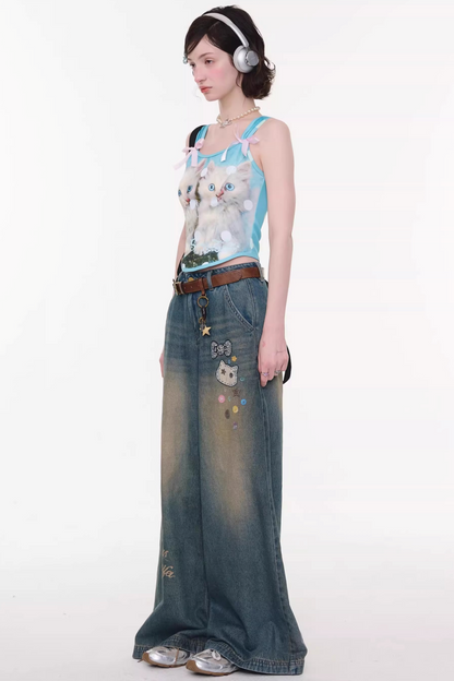 軟糖貓咪圓點上衣