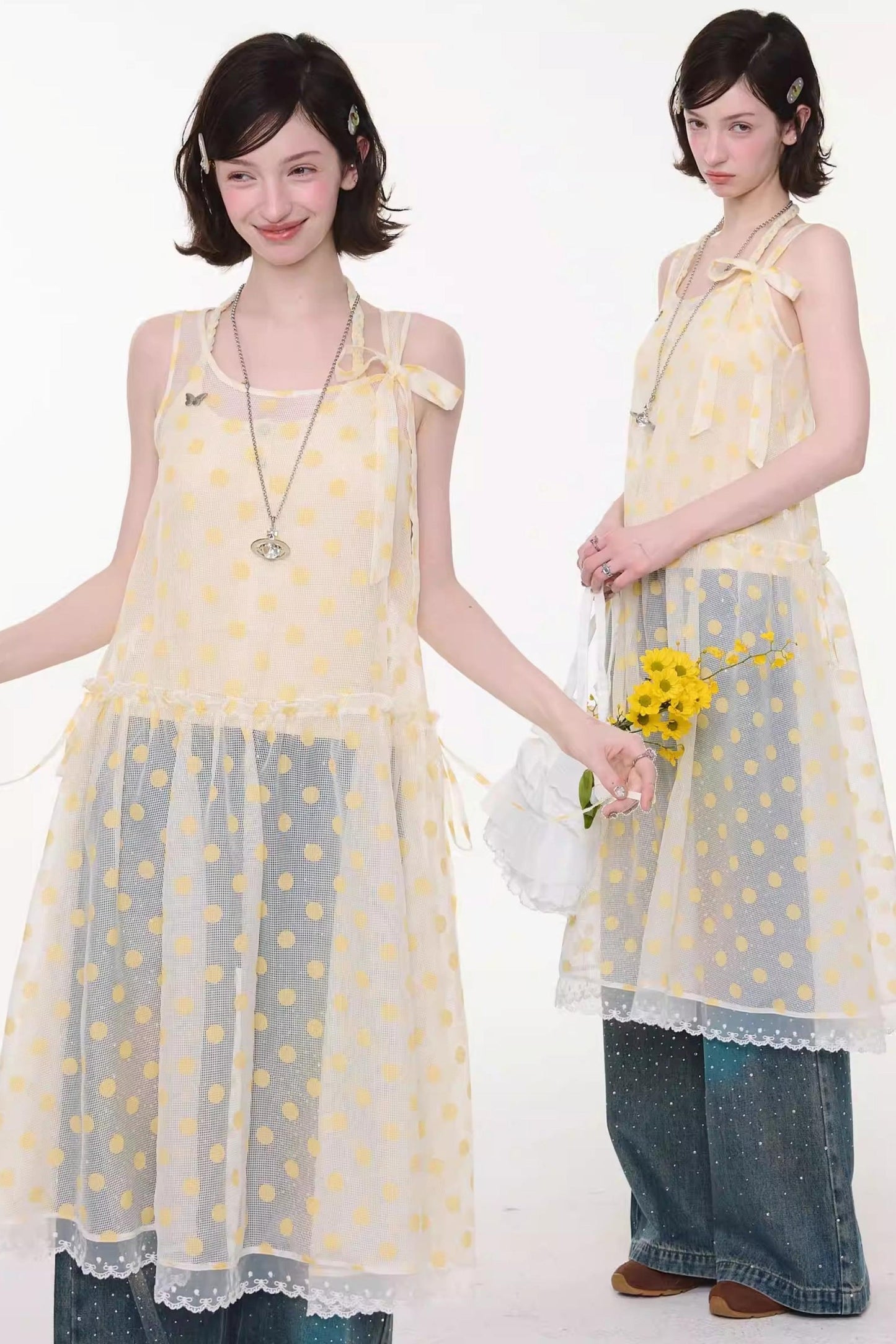 Abito in maglia a pois dolce