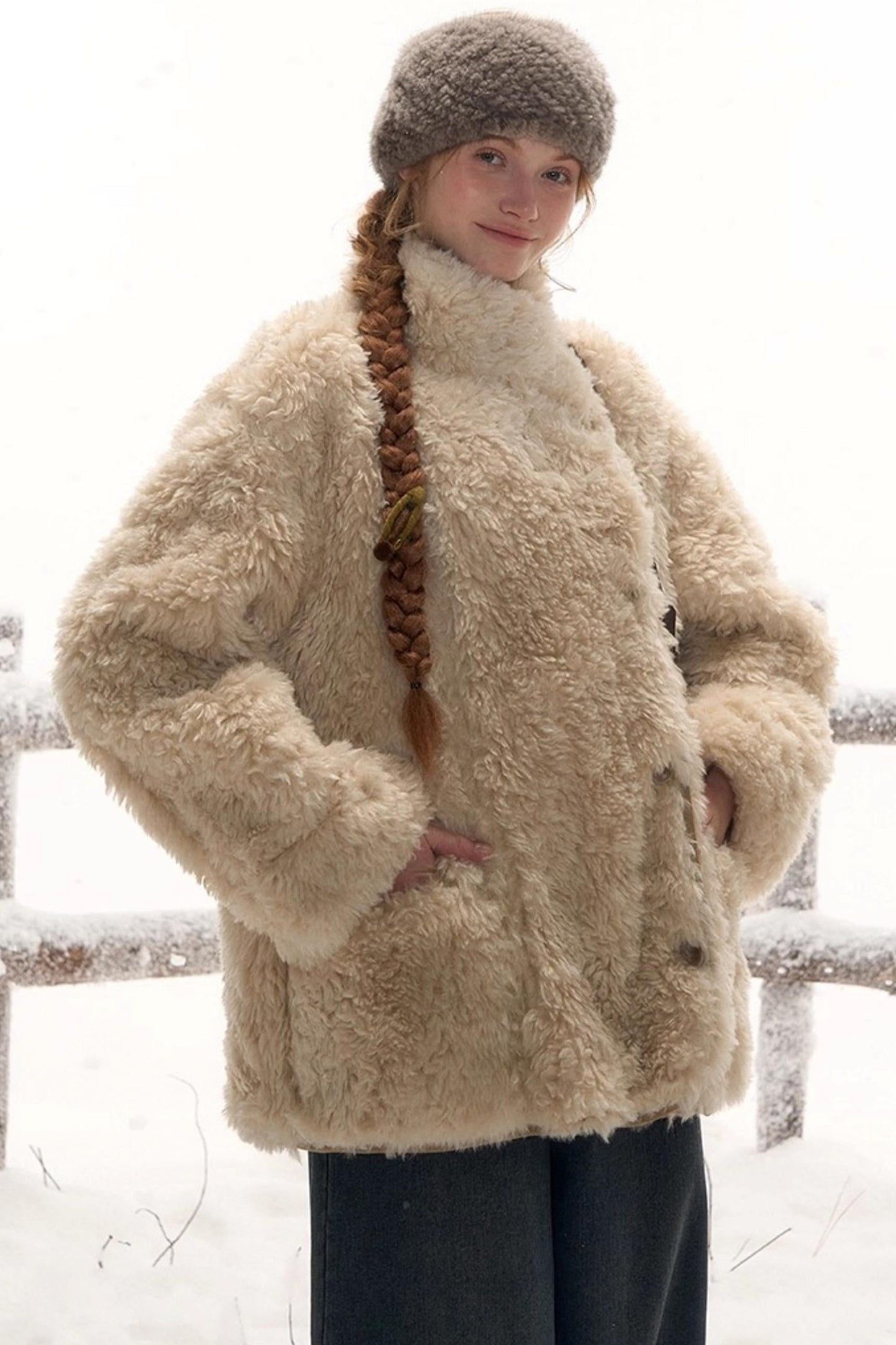 リバーシブルファースエードコート