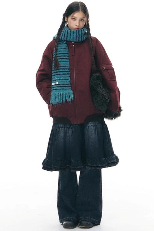 ダークレッドルーズジャケット