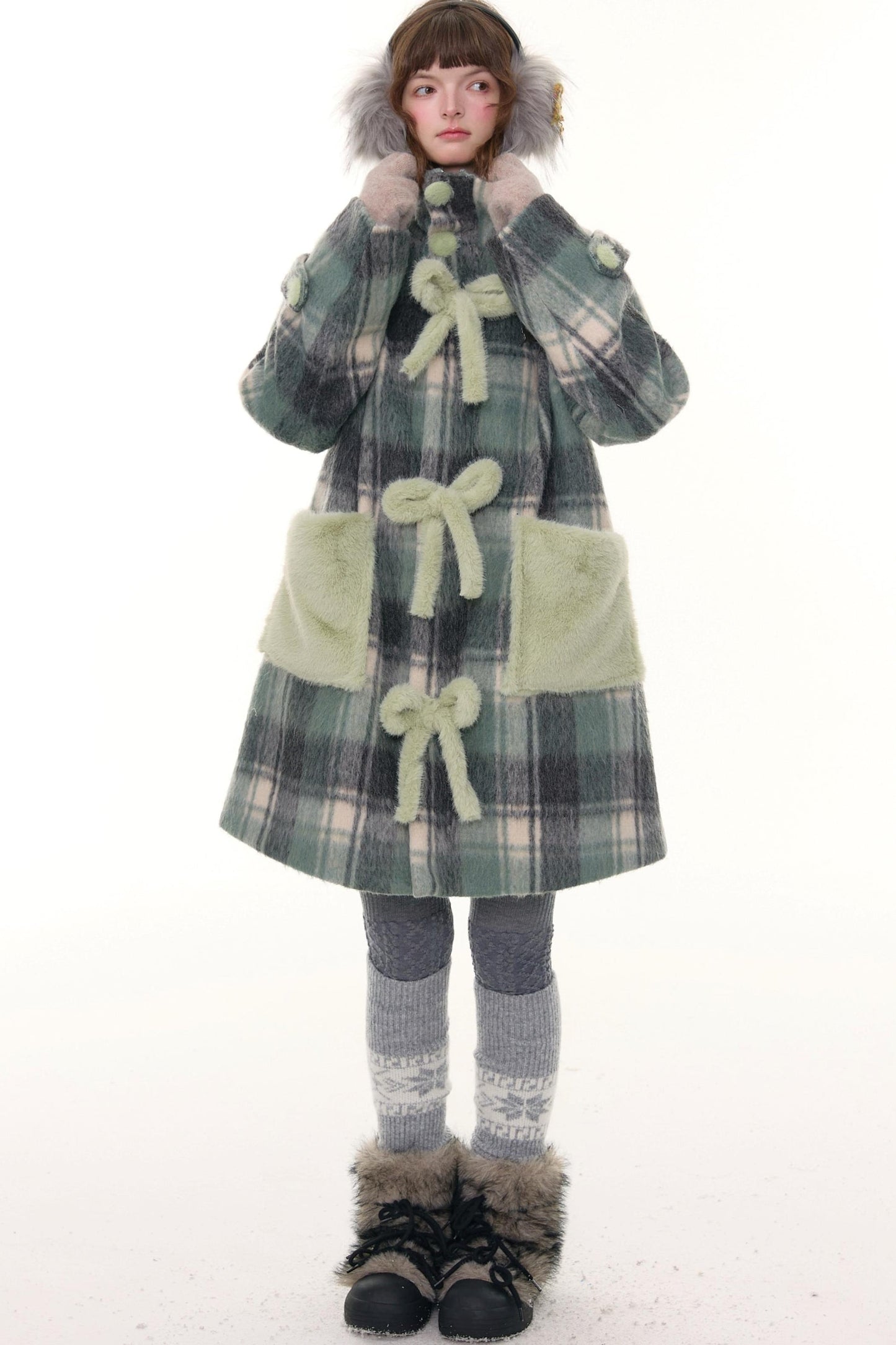 Retro Plaid Woollen Coat