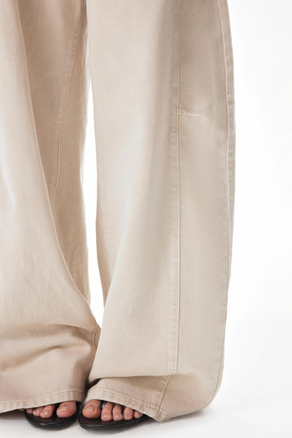 pantalón cargo lavado retro color albaricoque