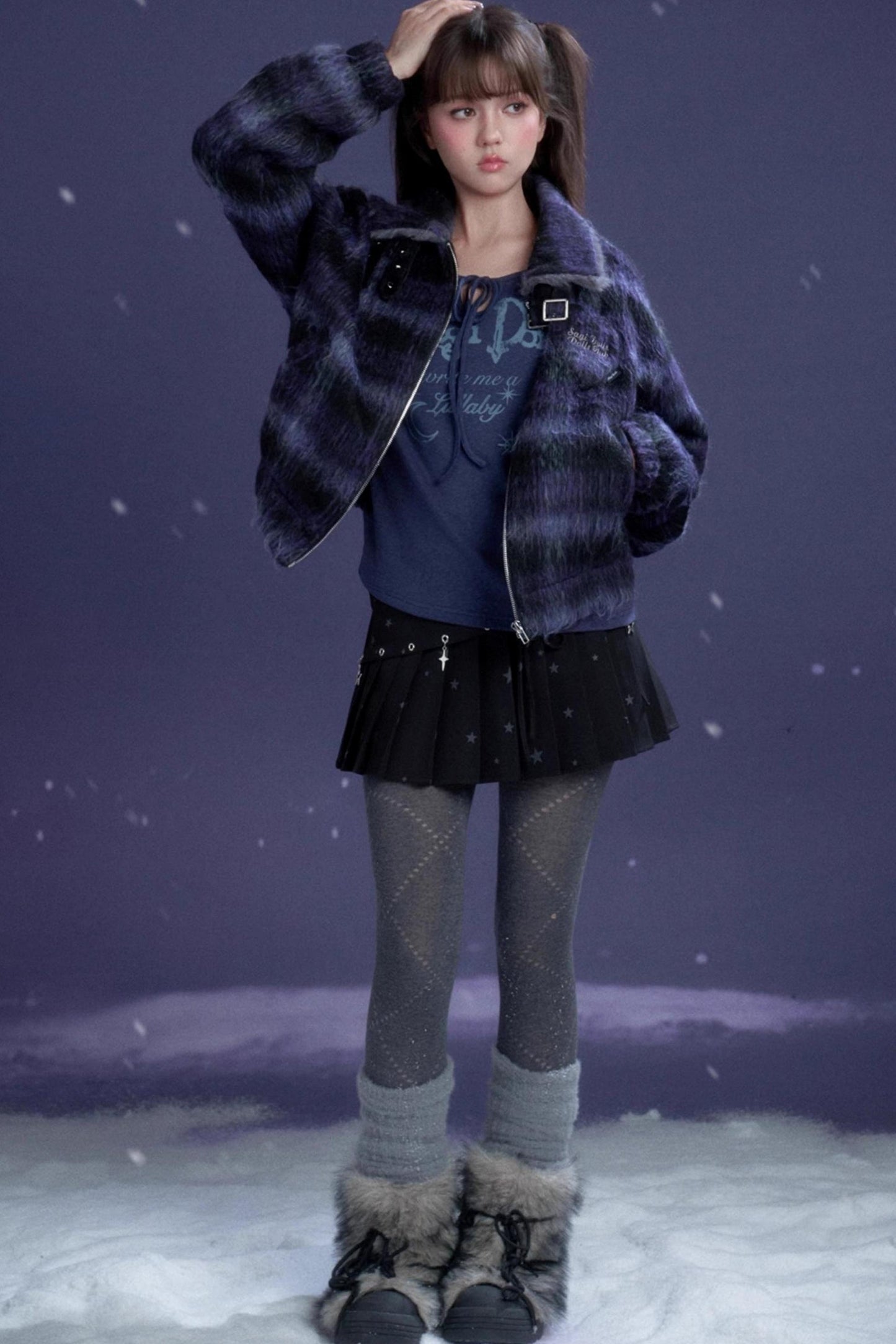 Check High Neck Jacket