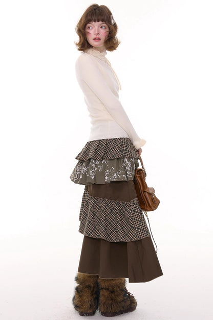 Bowknot Ruffle Knit Top