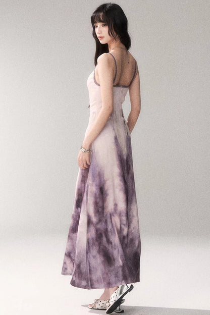 Lila-Abendbrise-Kleid