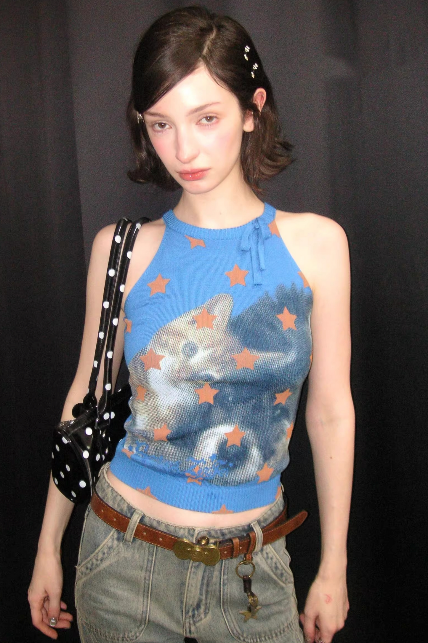 Y2K Star Cat Sleeveless Top