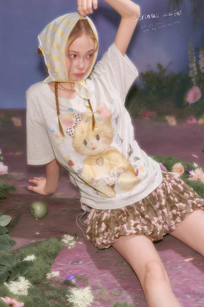 Top con scollo a V orsetti gommosi
