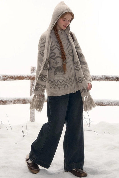 Osh wide-leg denim pants