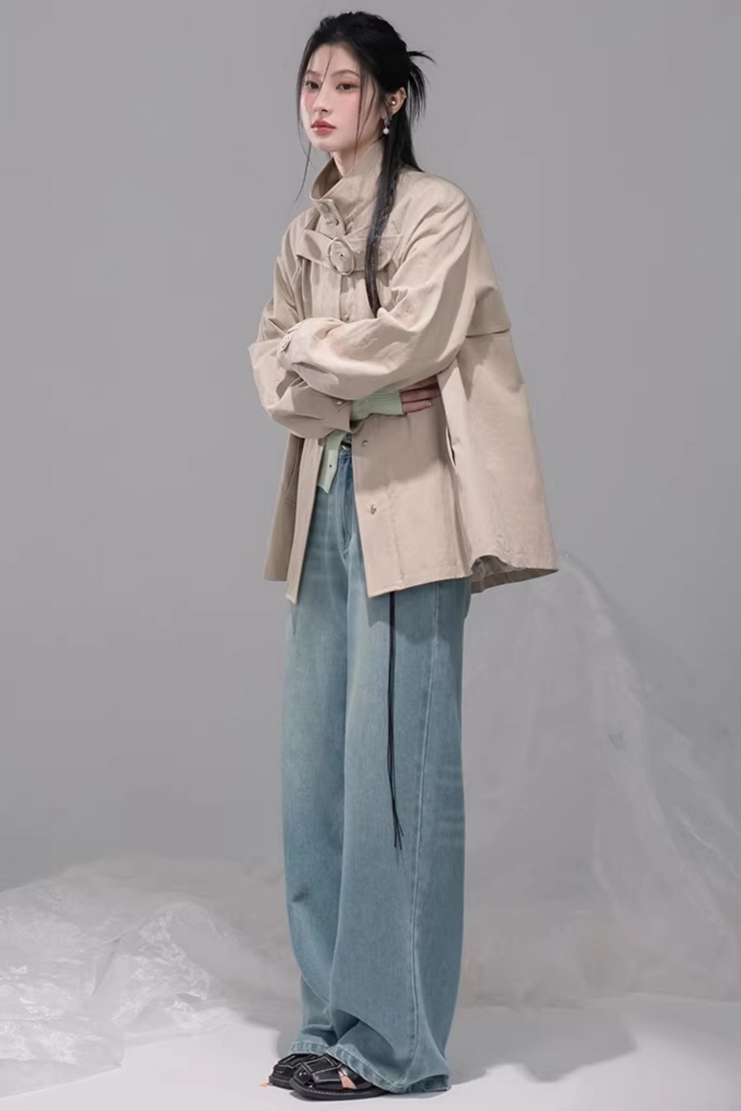 Sea Salt Straight Leg Denim Pants